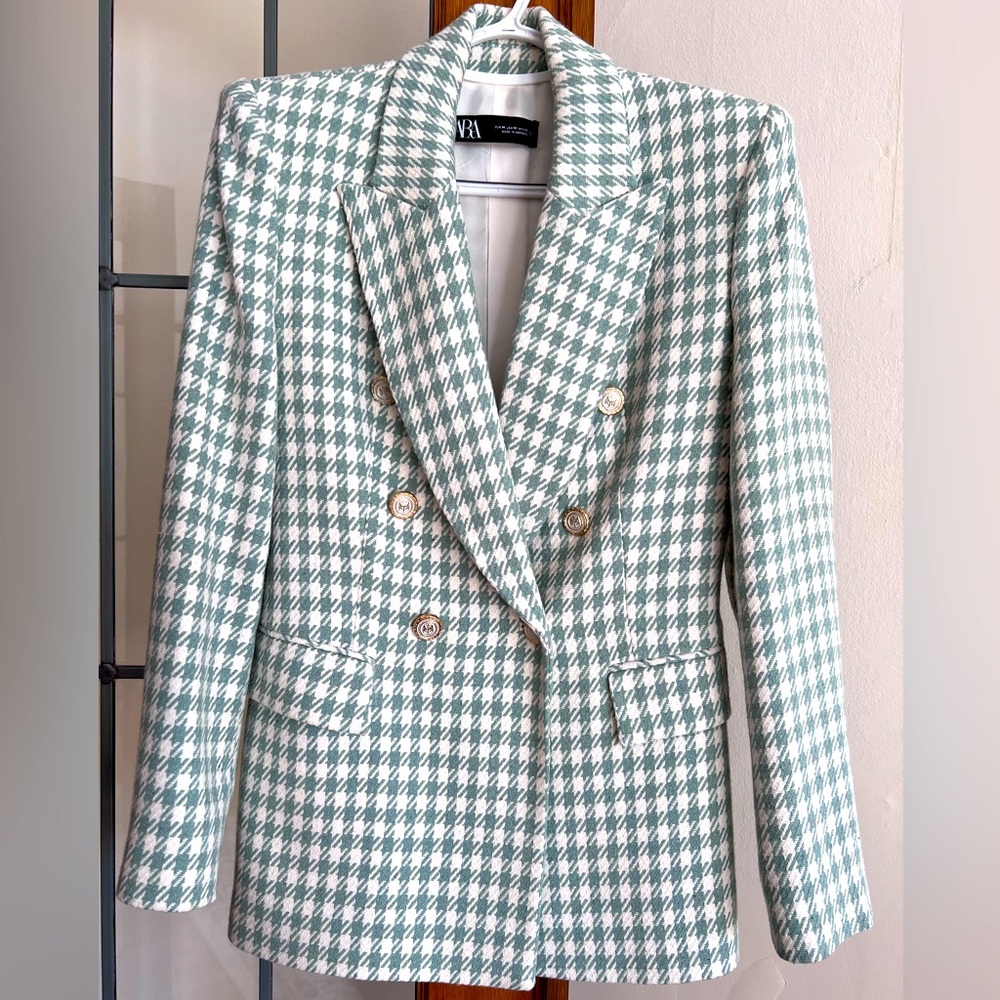 ZARA Double-breasted woven blazer SIZE M